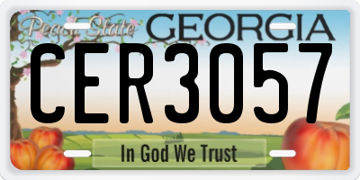 GA license plate CER3057