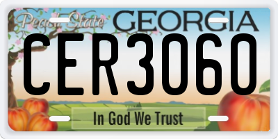 GA license plate CER3060