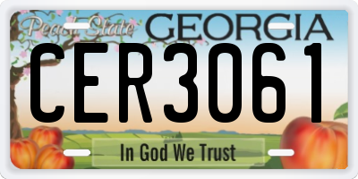 GA license plate CER3061
