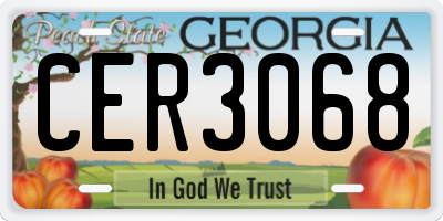 GA license plate CER3068