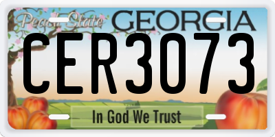 GA license plate CER3073