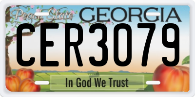 GA license plate CER3079
