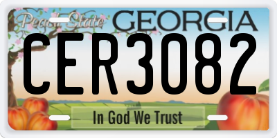 GA license plate CER3082