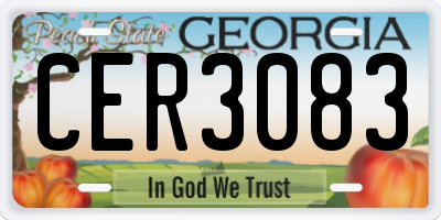 GA license plate CER3083