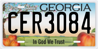 GA license plate CER3084