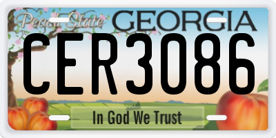 GA license plate CER3086