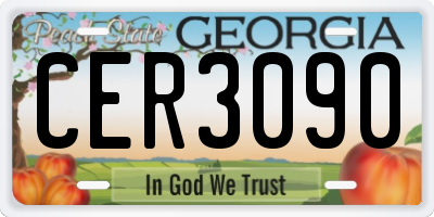 GA license plate CER3090