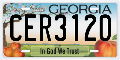 GA license plate CER3120
