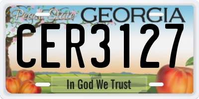 GA license plate CER3127