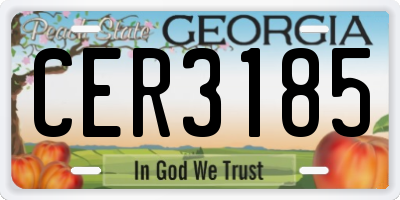 GA license plate CER3185