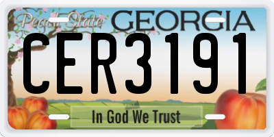GA license plate CER3191