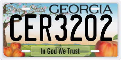 GA license plate CER3202