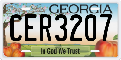 GA license plate CER3207