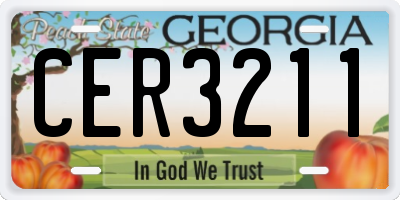 GA license plate CER3211