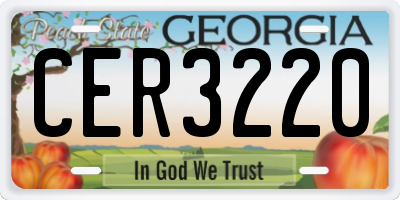 GA license plate CER3220