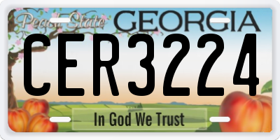 GA license plate CER3224