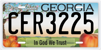 GA license plate CER3225