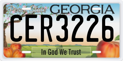 GA license plate CER3226
