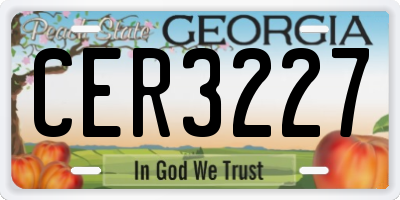 GA license plate CER3227
