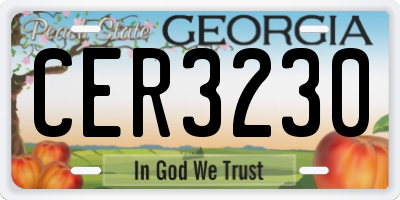 GA license plate CER3230
