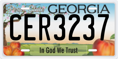 GA license plate CER3237