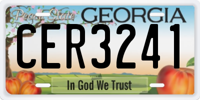 GA license plate CER3241