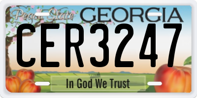 GA license plate CER3247
