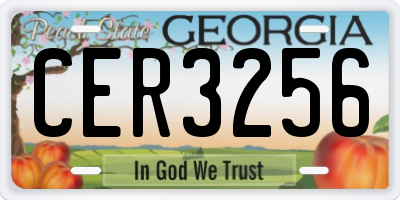 GA license plate CER3256