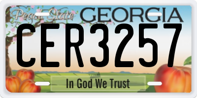 GA license plate CER3257