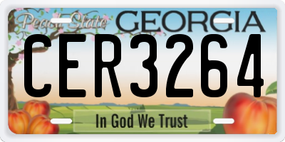 GA license plate CER3264