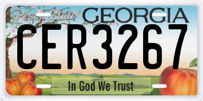 GA license plate CER3267