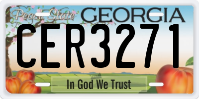 GA license plate CER3271