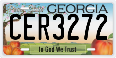 GA license plate CER3272