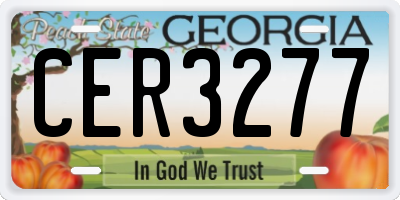 GA license plate CER3277