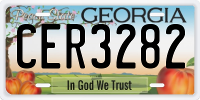 GA license plate CER3282