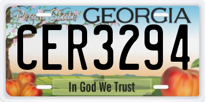 GA license plate CER3294
