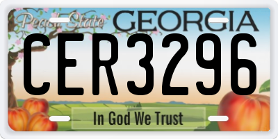 GA license plate CER3296