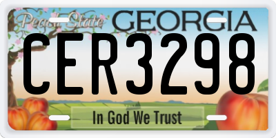 GA license plate CER3298