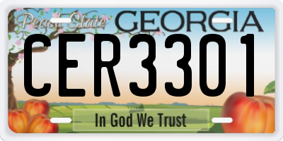 GA license plate CER3301