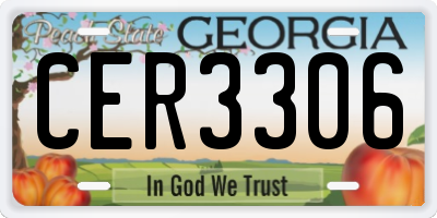 GA license plate CER3306