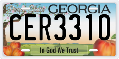 GA license plate CER3310