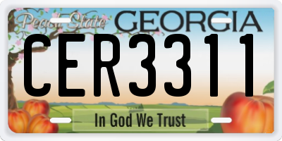 GA license plate CER3311