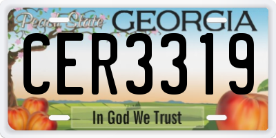 GA license plate CER3319