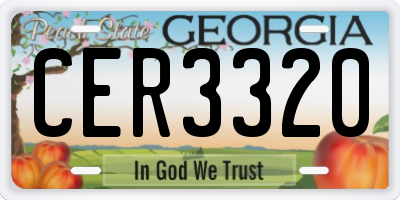 GA license plate CER3320
