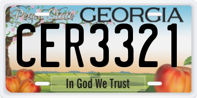GA license plate CER3321