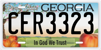 GA license plate CER3323
