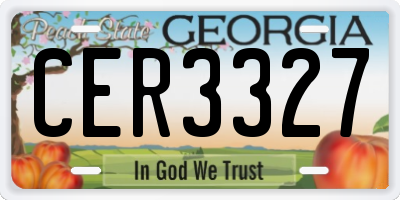 GA license plate CER3327