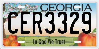 GA license plate CER3329