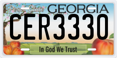 GA license plate CER3330