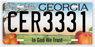 GA license plate CER3331